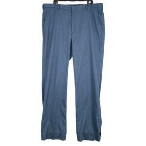 Berle Blue Straight Leg Flat Front Classic Formal Dress‎ Pants Size 42 R